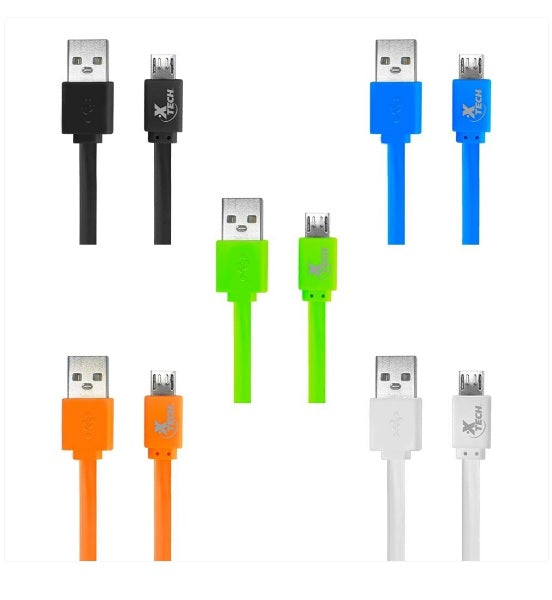 Cable USB V8 - USB (M) A Micro-Usb Tipo B (M) 1 Metro de Largo - Plano