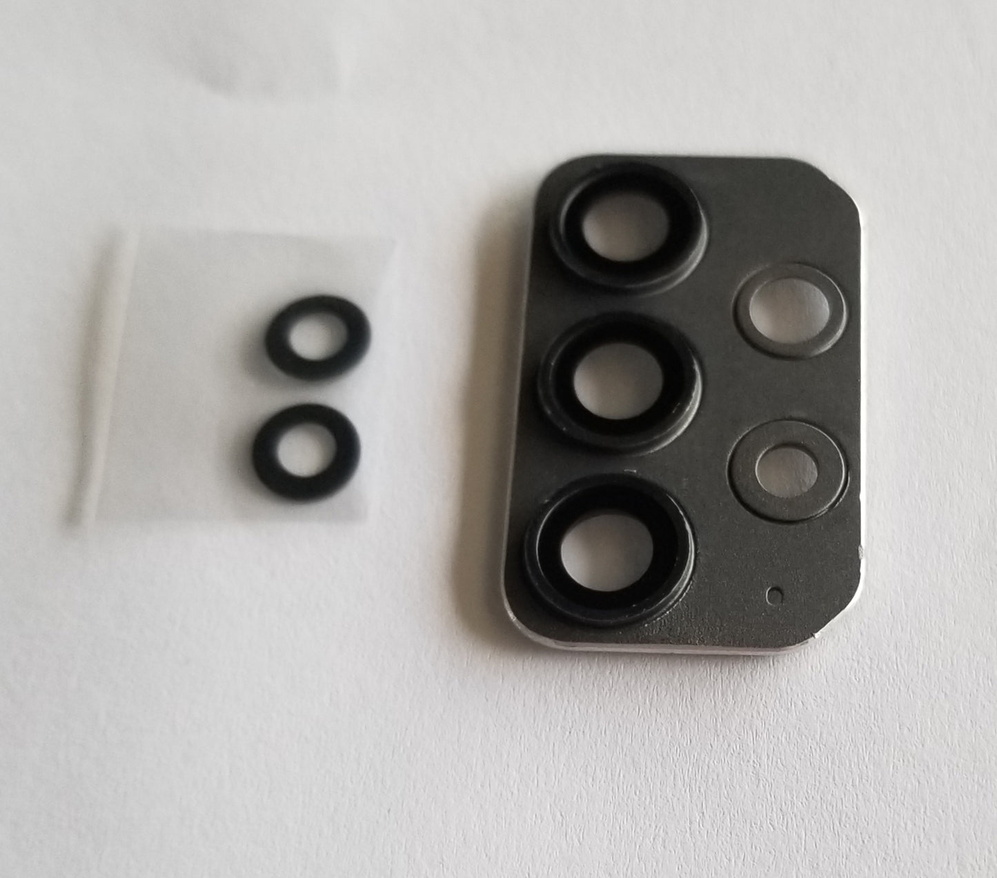 Vidrio lente y Cover anillo Samsung A72 |Color Negro