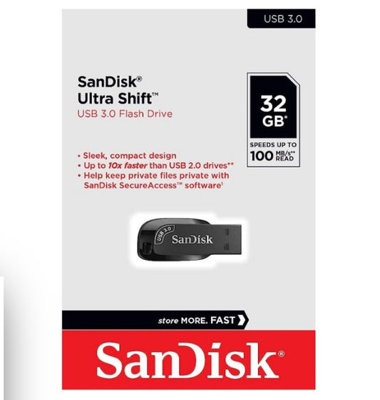 Sandisk Ultra Shift Memoria USB 3.2 Gen 1 32GB Negro 619659182274