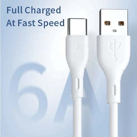Cable de carga USB tipo C, Carga rápida, datos, PVC 6A / A26T