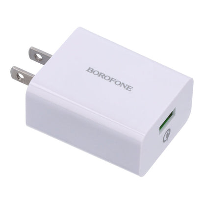 Cargador de Carga Rapida color Blanco BOROFONE 18W BA21 USB QC3.0