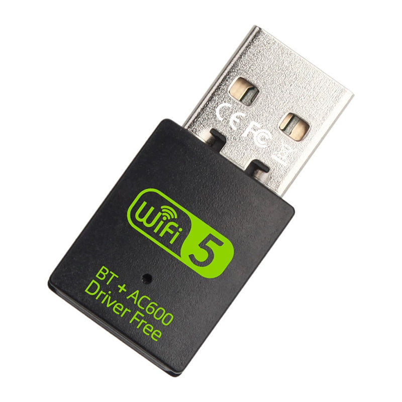 Tarjeta de red inalámbrica USB de doble banda de 600 Mbps, adaptador WiFi 5 con Bluetooth 4.2.