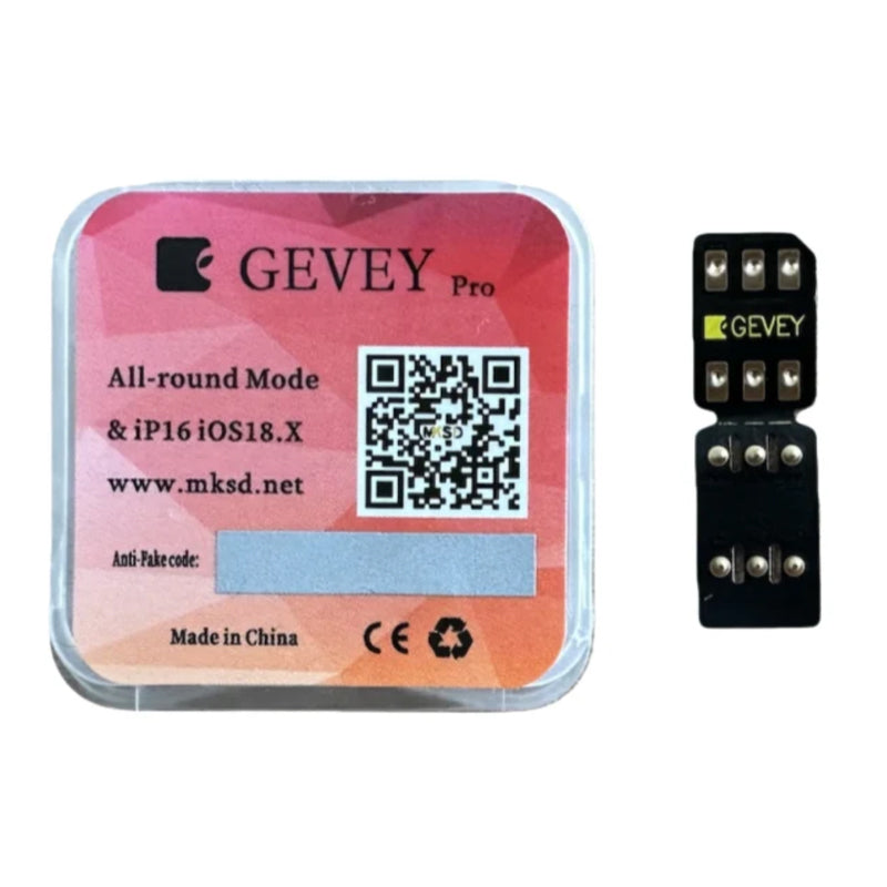 R-SIM Gevey Pro 2025 Version Plegable Unlock Card Sticker with QPE/Intel Mode for iPhone 17/16/15/14/13/12/11/Xs Max/XR