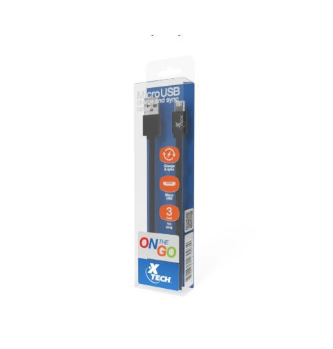 Cable de carga USB V8 - USB (M) A Micro-Usb Tipo B (M) 1 Metro de Largo - Plano