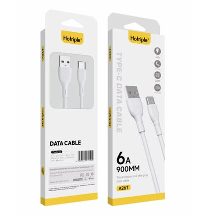 Cable USB tipo C, Carga rápida, datos, PVC 6A / A26T