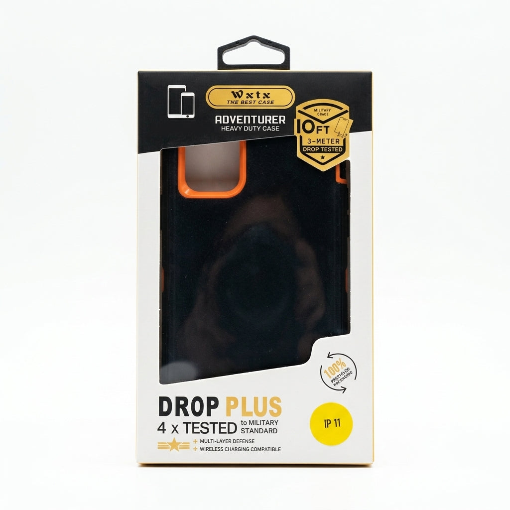 Estuche Funda de 3 piezas para iPhone 11 6.1 Negro / Naranja
